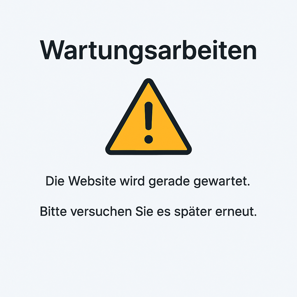 Wartungsarbeiten Hinweis